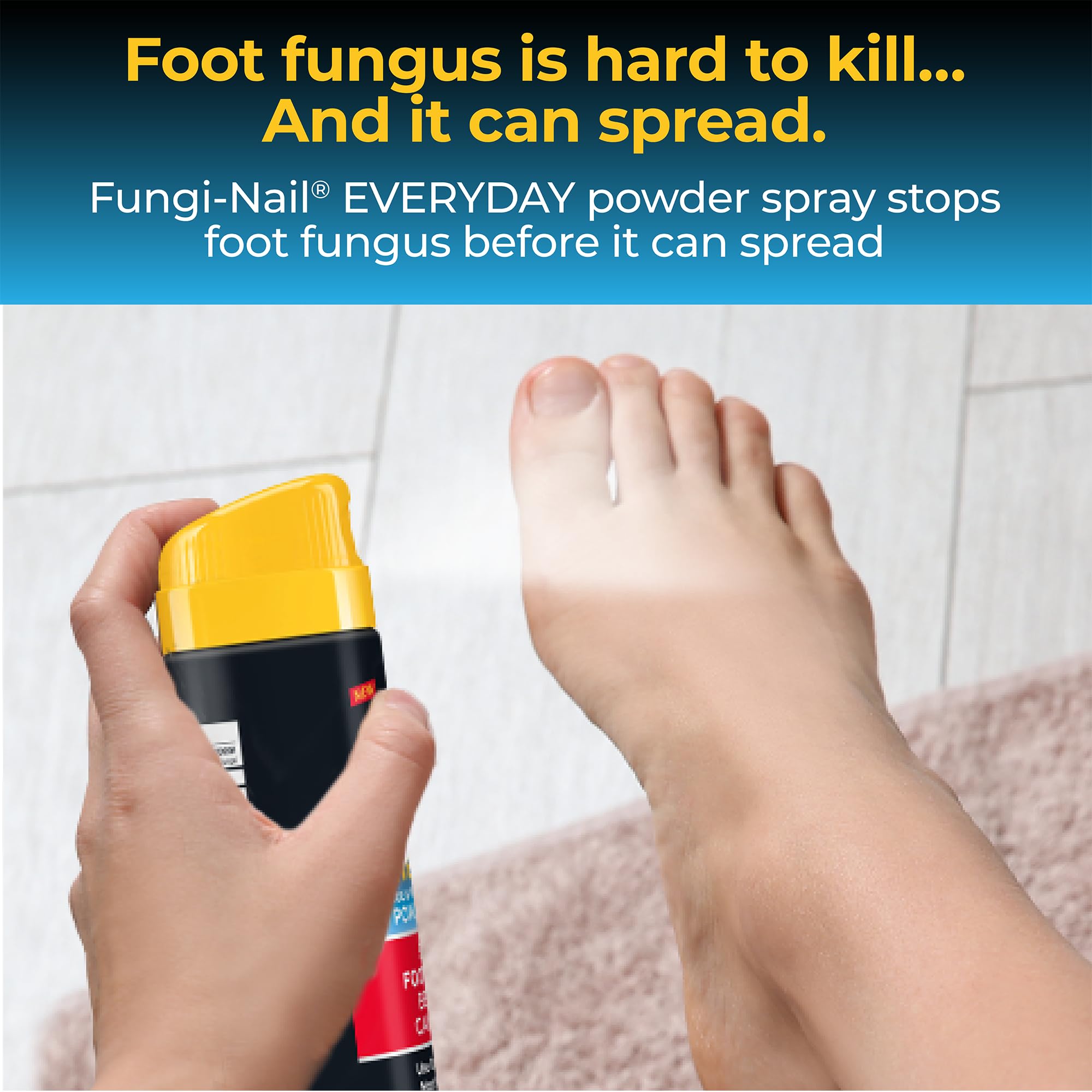 Fungi-Nail aplicado entre dedos ilustrando uso y control de humedad