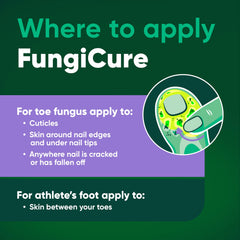 FUNGICURE crema junto a pijama ilustrando uso nocturno y comodidad