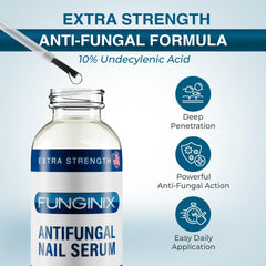 FUNGINIX etiqueta con lista de ingredientes destacando ácido undecilénico 10%