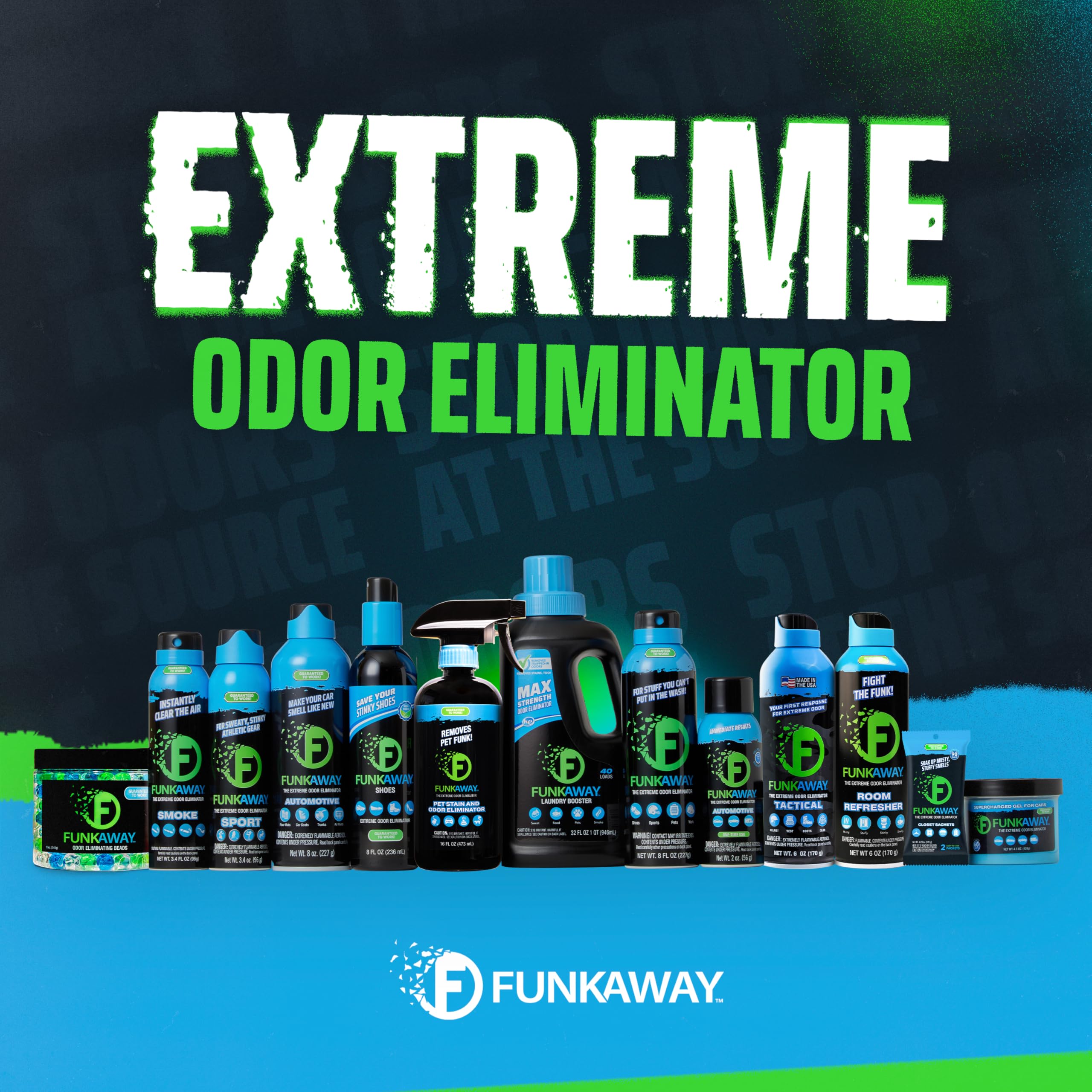 FunkAway etiqueta con ingredientes e instrucciones para uso seguro