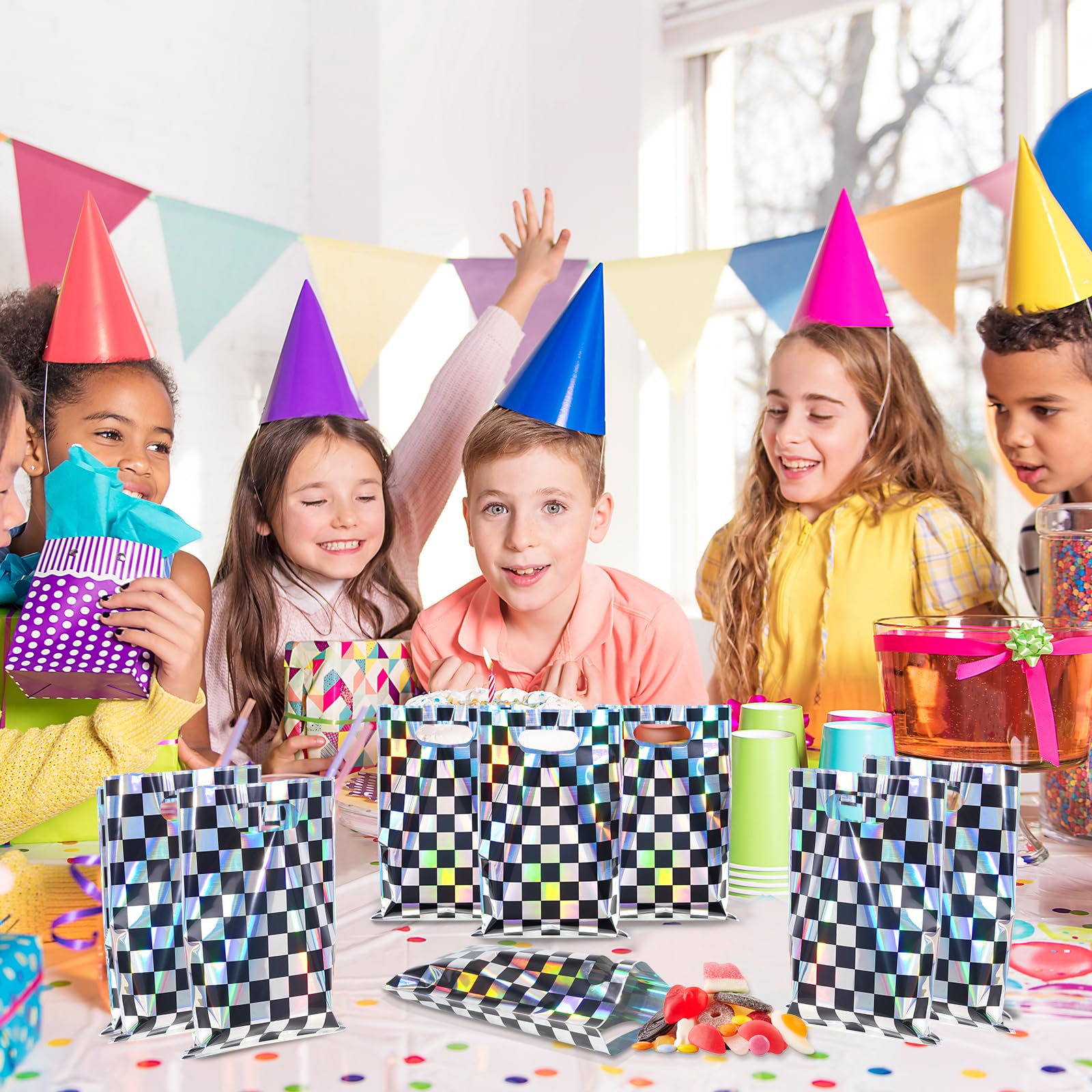 FunnyPars mesa de fiesta con bolsas que mejora la presentación