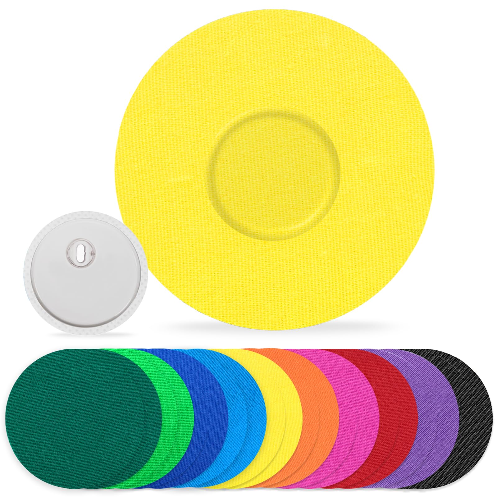 funpatch empaque frontal mostrando 20 fundas multicolor, protección y conveniencia