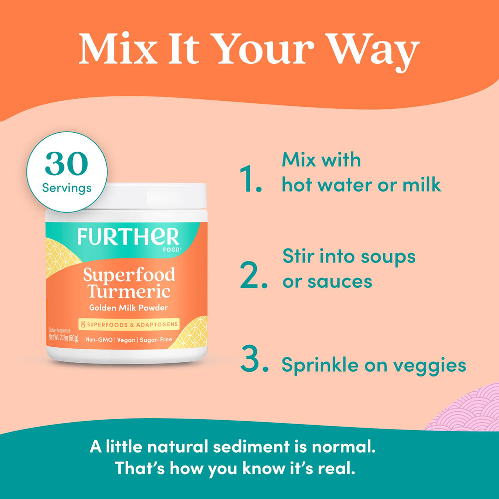 Further Food envase 60 g junto a una mano para mostrar el tamaño real