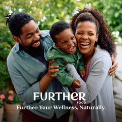 Mesa de desayuno con Further Food y batido, marca y beneficio de rutina nutritiva diaria