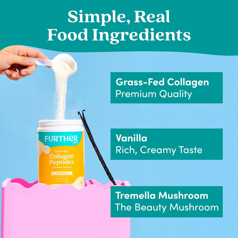Etiqueta de Further Food con lista de ingredientes, marca y transparencia en la composición
