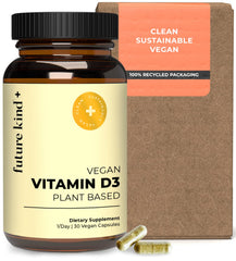 Future Kind frasco frontal mostrando etiqueta limpia y beneficio vegano