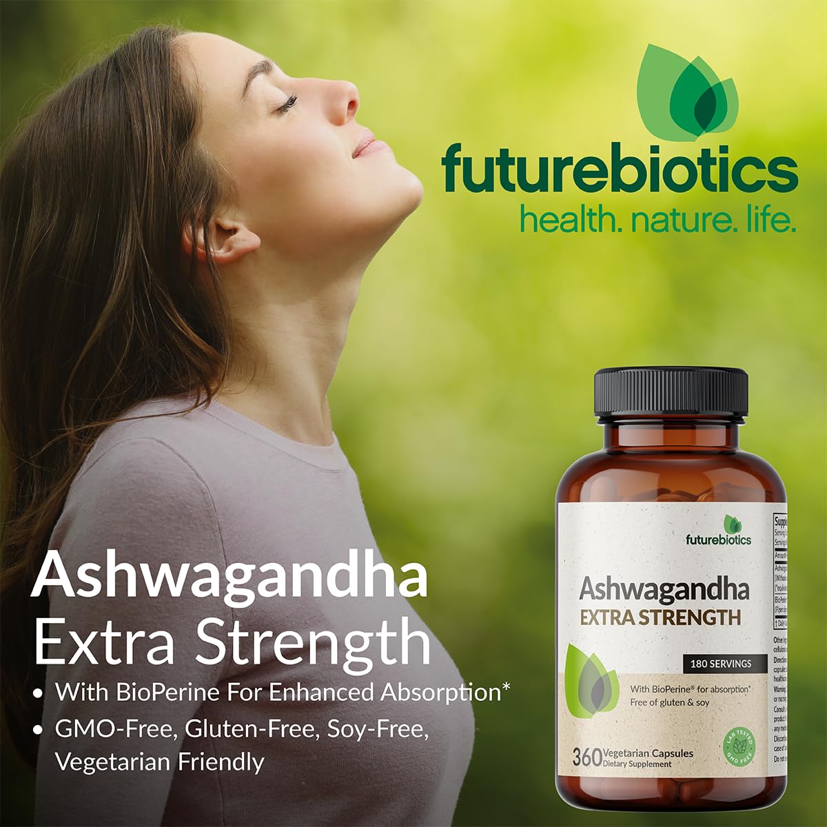 Futurebiotics etiqueta nutricional con ingredientes y concentraciones