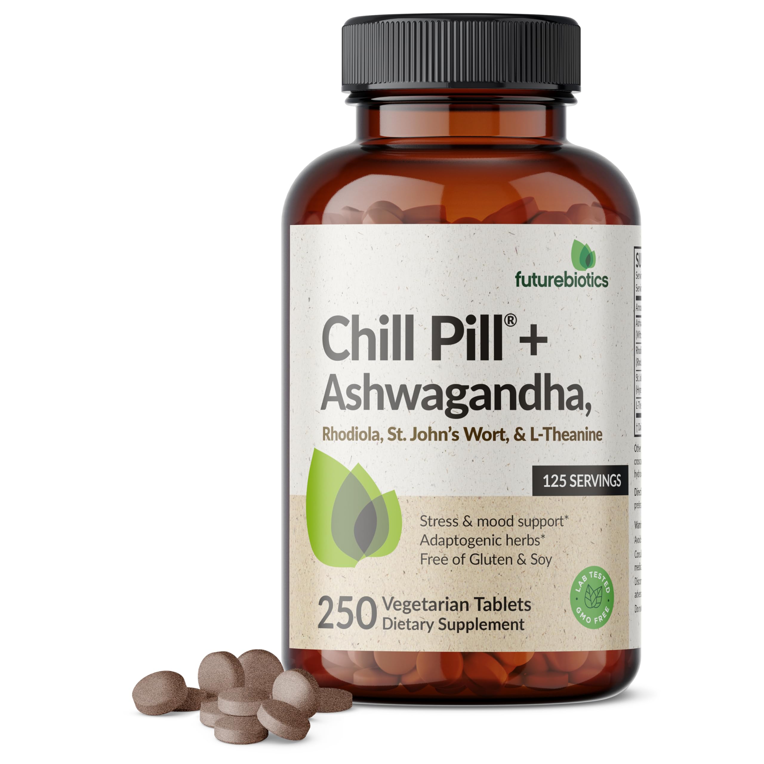 Futurebiotics Chill Pill paquete frontal mostrando envase y cantidad, aporta confianza