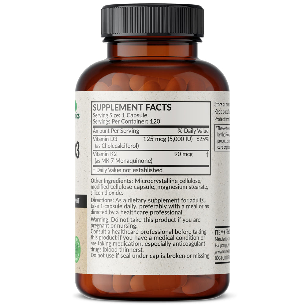 Futurebiotics detalle de la etiqueta con concentraciones y forma MK‑7