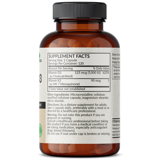 Futurebiotics detalle de la etiqueta con concentraciones y forma MK‑7