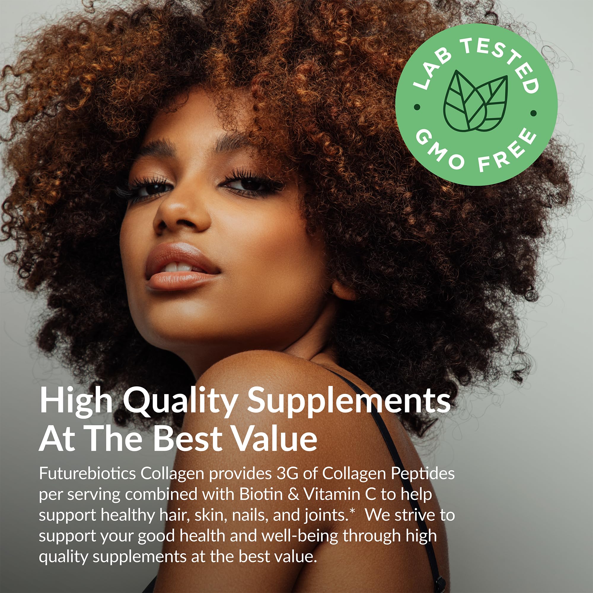 Futurebiotics etiqueta con lista de ingredientes y garantías de calidad