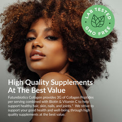 Futurebiotics etiqueta con lista de ingredientes y garantías de calidad