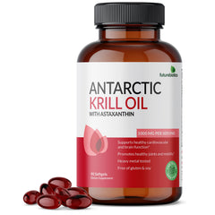 Futurebiotics frasco de krill antártico mostrando el envase y la marca