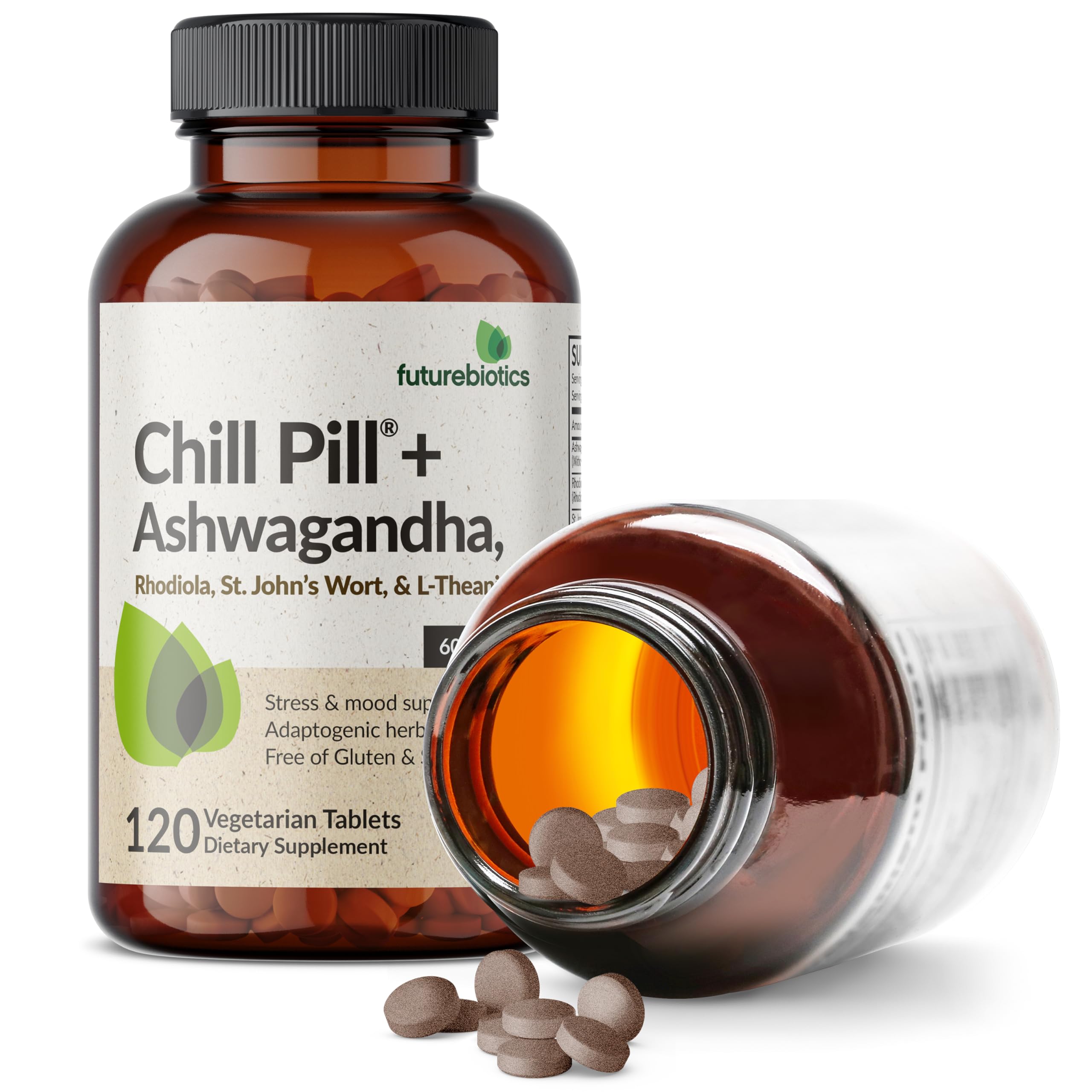 Futurebiotics ingredientes naturales ashwagandha y rhodiola ilustrando origen botánico