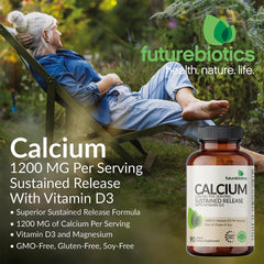 Futurebiotics etiqueta de ingredientes destacando calcio y vitamina D3