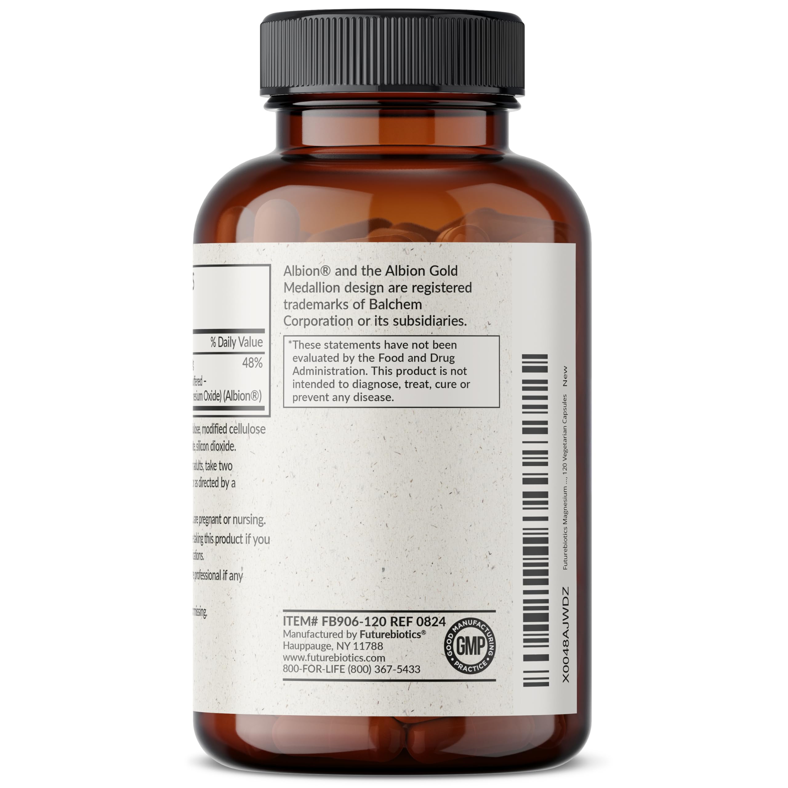 Futurebiotics minerales Albion etiquetados mostrando origen y respaldo científico