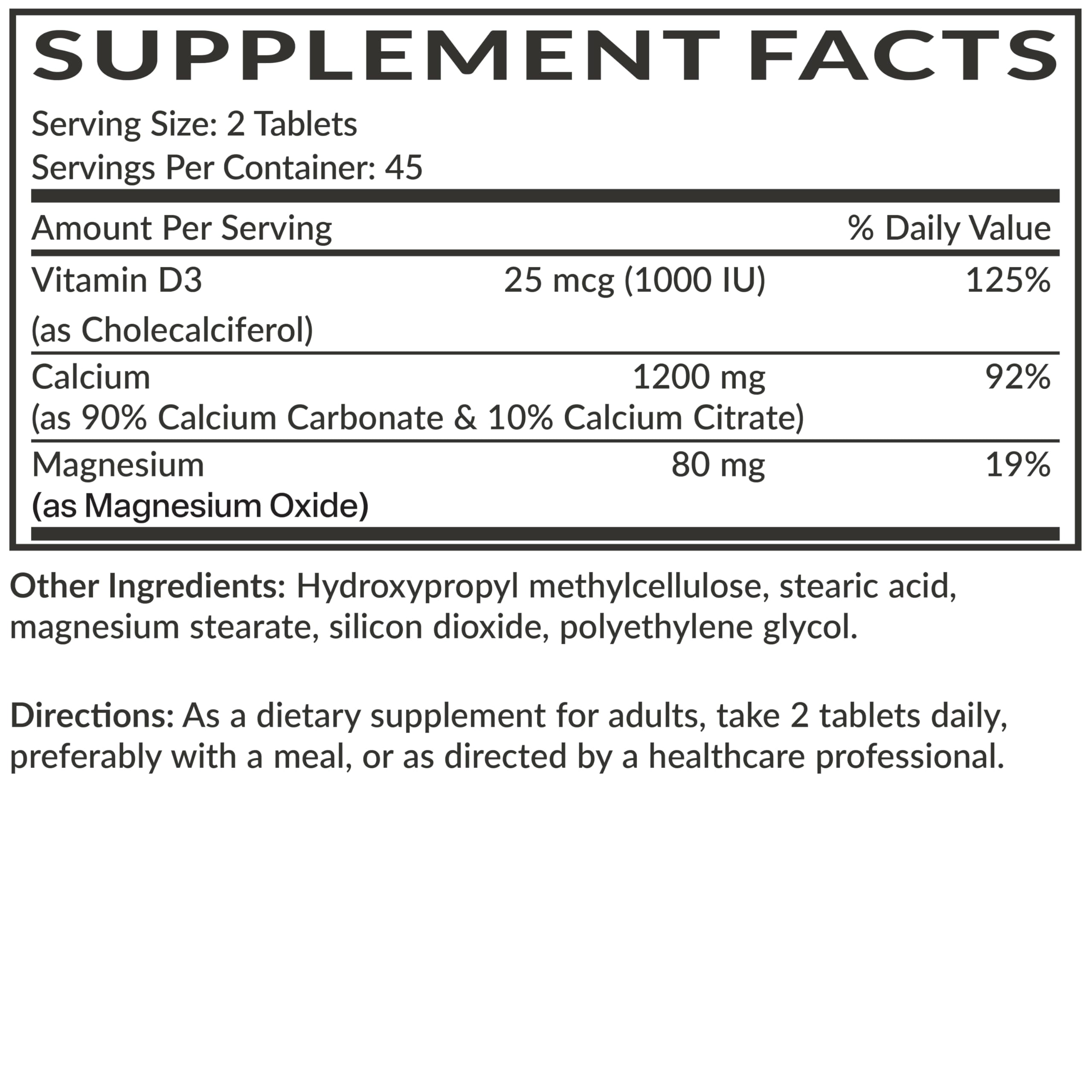 Futurebiotics detalle de ingredientes con vitamina D3 y magnesio para soporte mineral