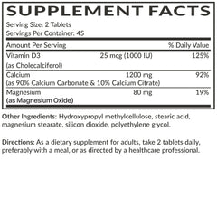 Futurebiotics detalle de ingredientes con vitamina D3 y magnesio para soporte mineral