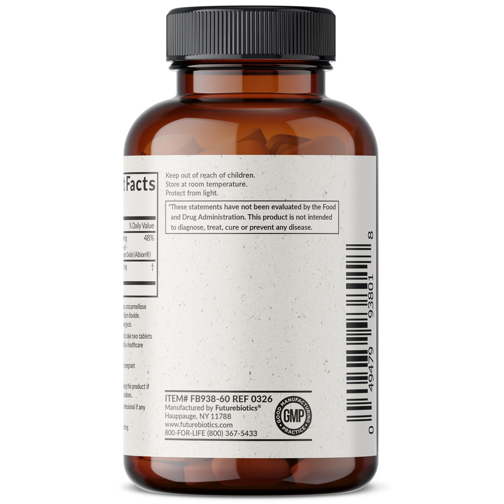 Etiqueta Futurebiotics detalle de ingredientes y declaraciones de calidad