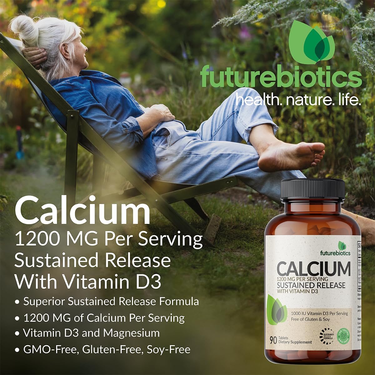 Futurebiotics tableta en mano para comparar tamaño y dosificación fácil