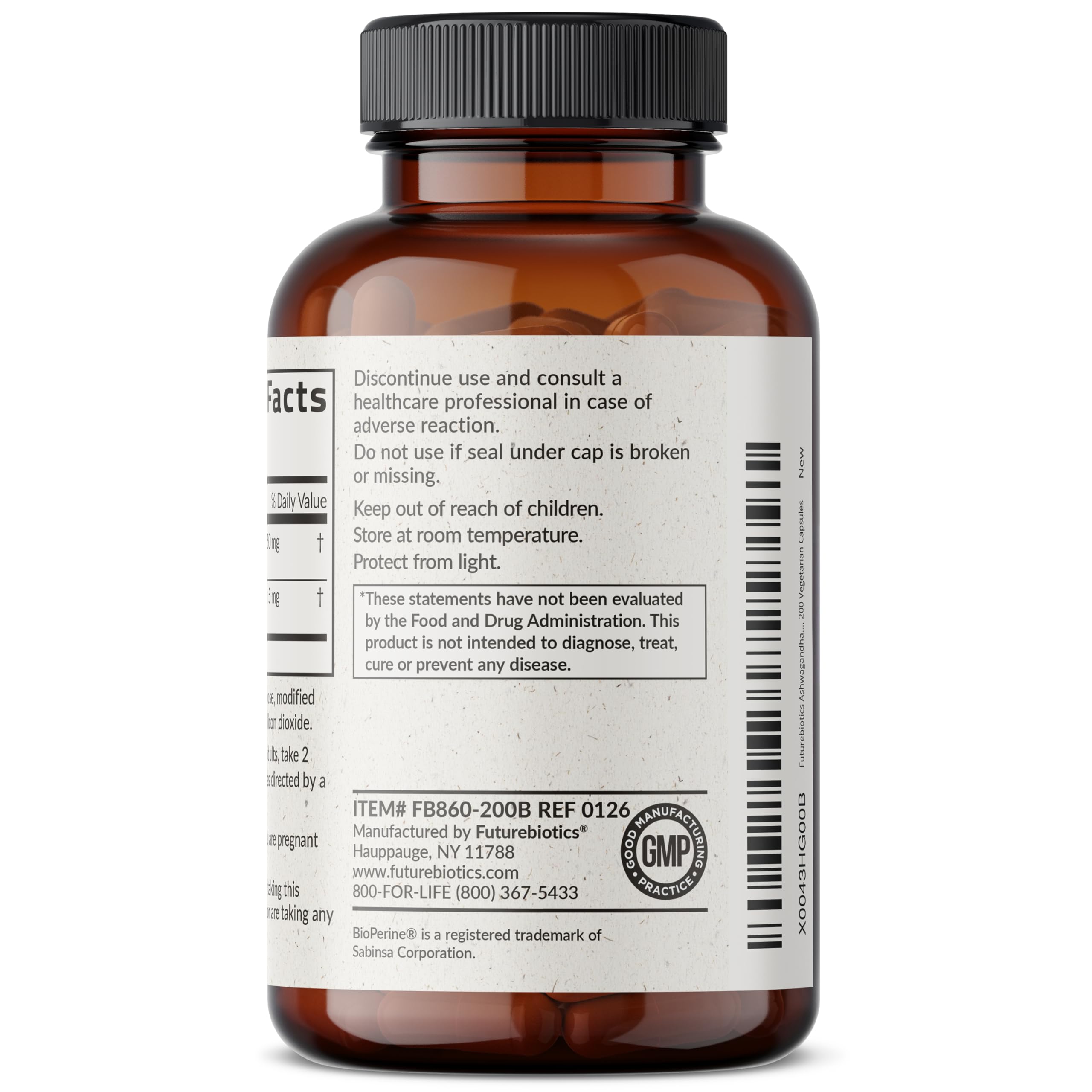 Futurebiotics frasco junto a vaso para uso diario y conveniencia