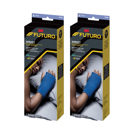 Futuro vista frontal del empaque del soporte nocturno para muñeca, práctico y listo para usar