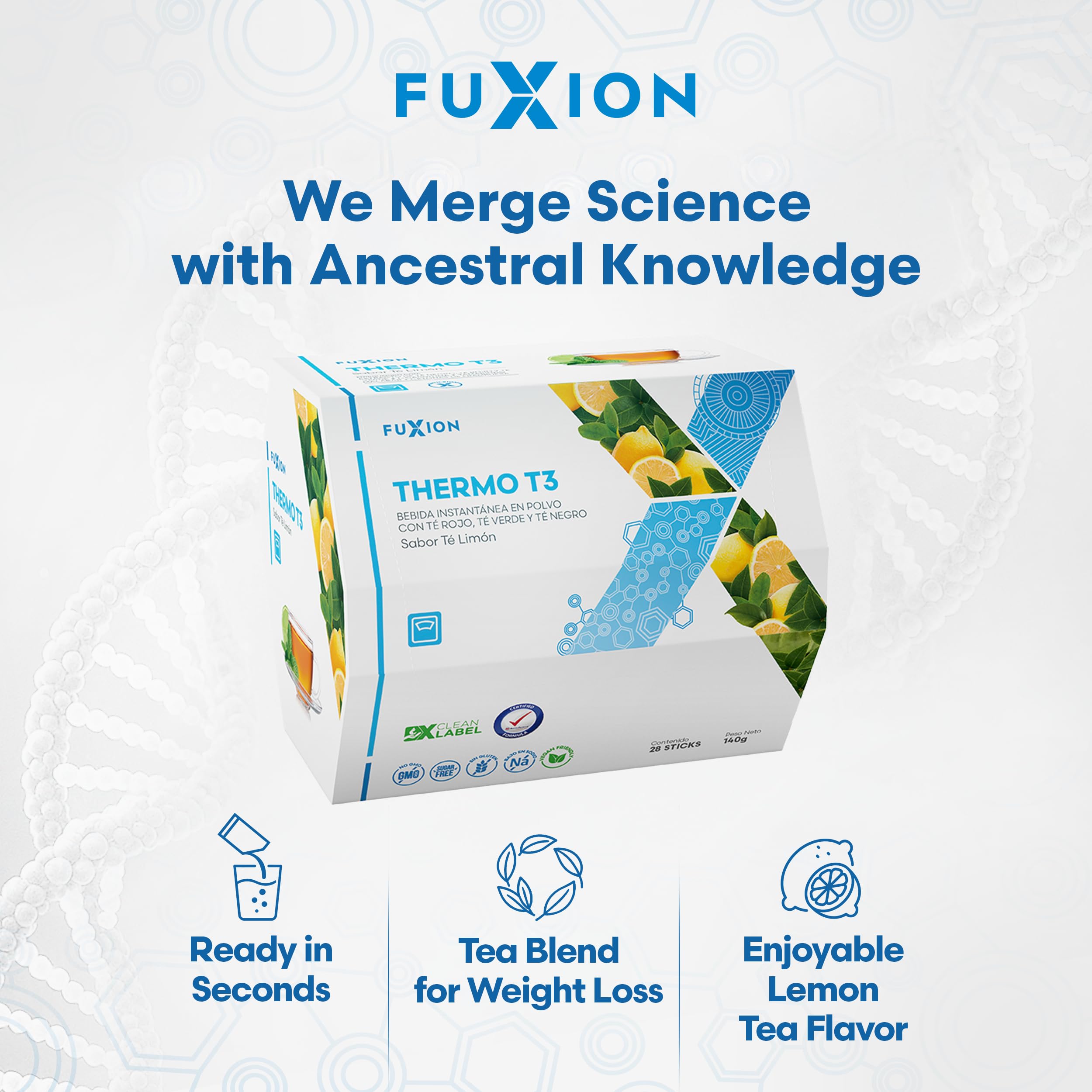 FuXion primer plano polvo Thermo T3 destacando textura y mezcla