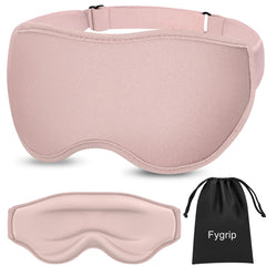 FYGRIP vista frontal del antifaz rosa mostrando cierre total de luz
