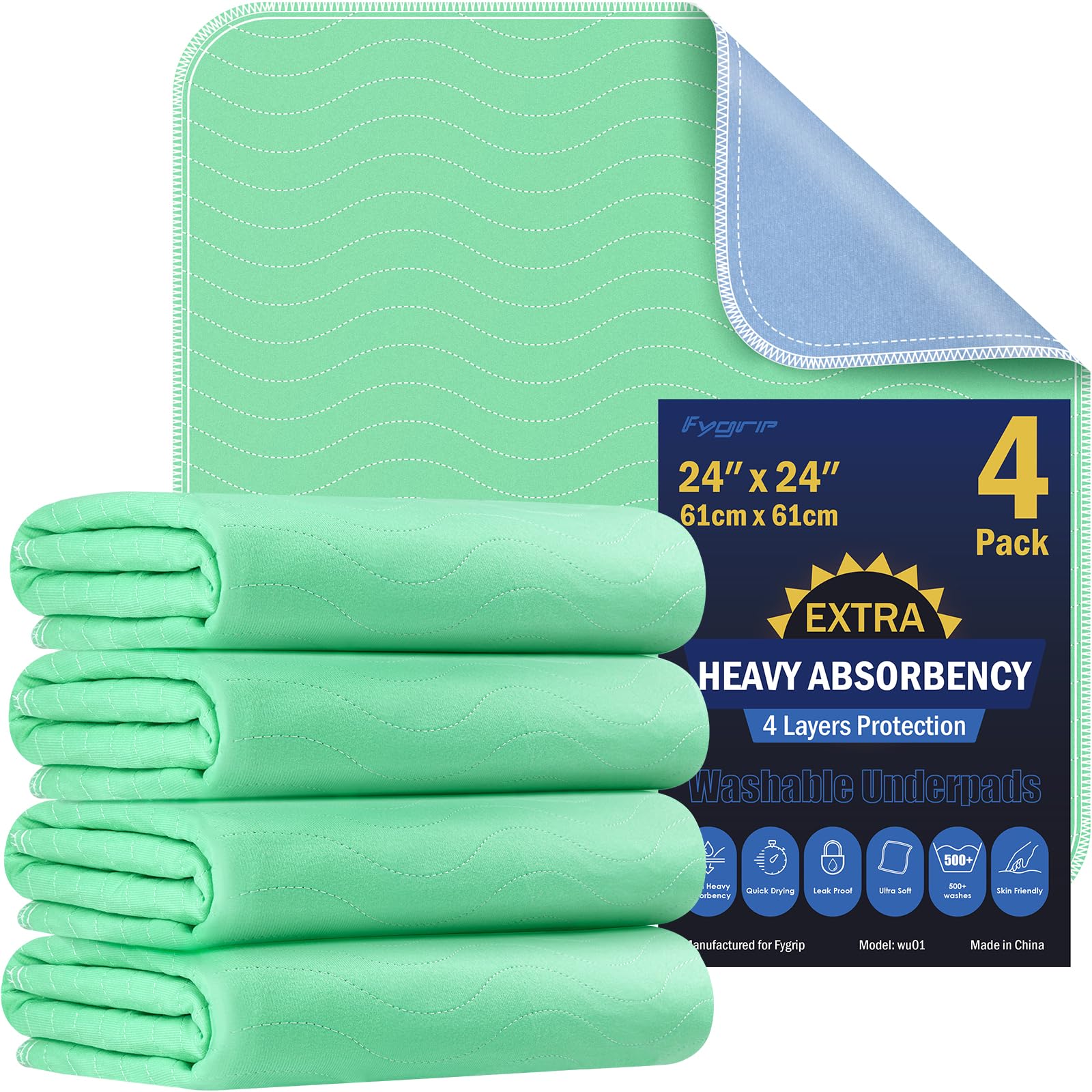 FYGRIP vista frontal del pack de 4 protectores mostrando tamaño y diseño, protección confiable