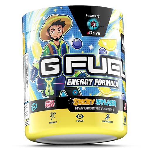 G Fuel aDrive closeup sabor blueberry & lemonade apetitoso