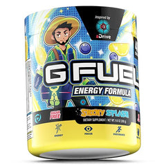 G Fuel aDrive closeup sabor blueberry & lemonade apetitoso