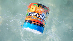G Fuel polvo Bahama Mama textura en primer plano destacando mezcla fina