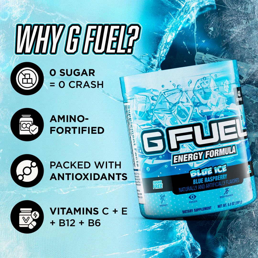 G Fuel etiqueta nutricional y lista de ingredientes para control del usuario