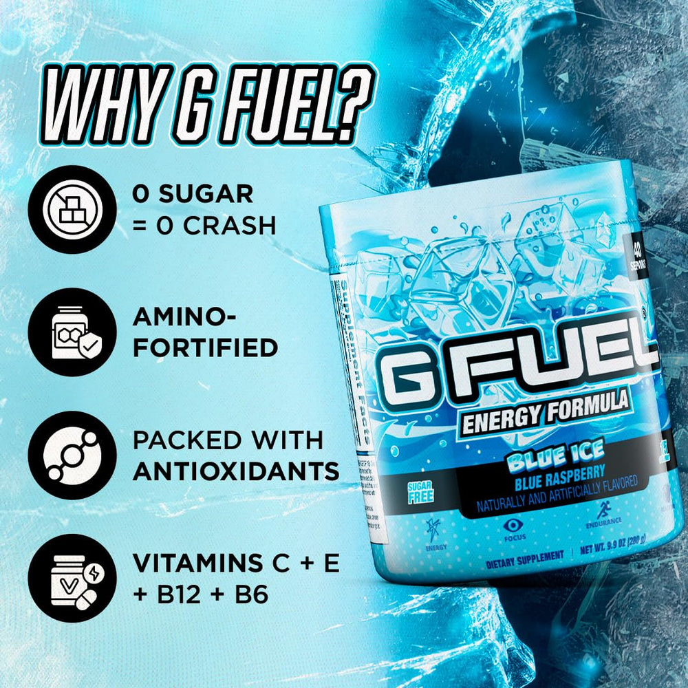 G Fuel etiqueta nutricional y lista de ingredientes para control del usuario