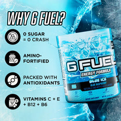 G Fuel etiqueta nutricional y lista de ingredientes para control del usuario