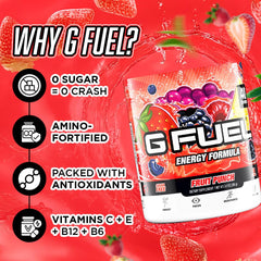 G Fuel etiqueta de ingredientes y vitaminas para transparencia nutricional