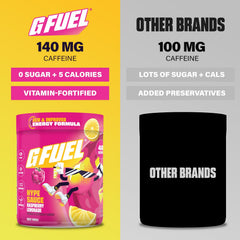 Detalle del polvo G Fuel textura fina y mezcla instantánea para disolución rápida