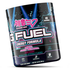 G Fuel Sweet Melodies comparación de tamaño del envase mostrando 40 servicios