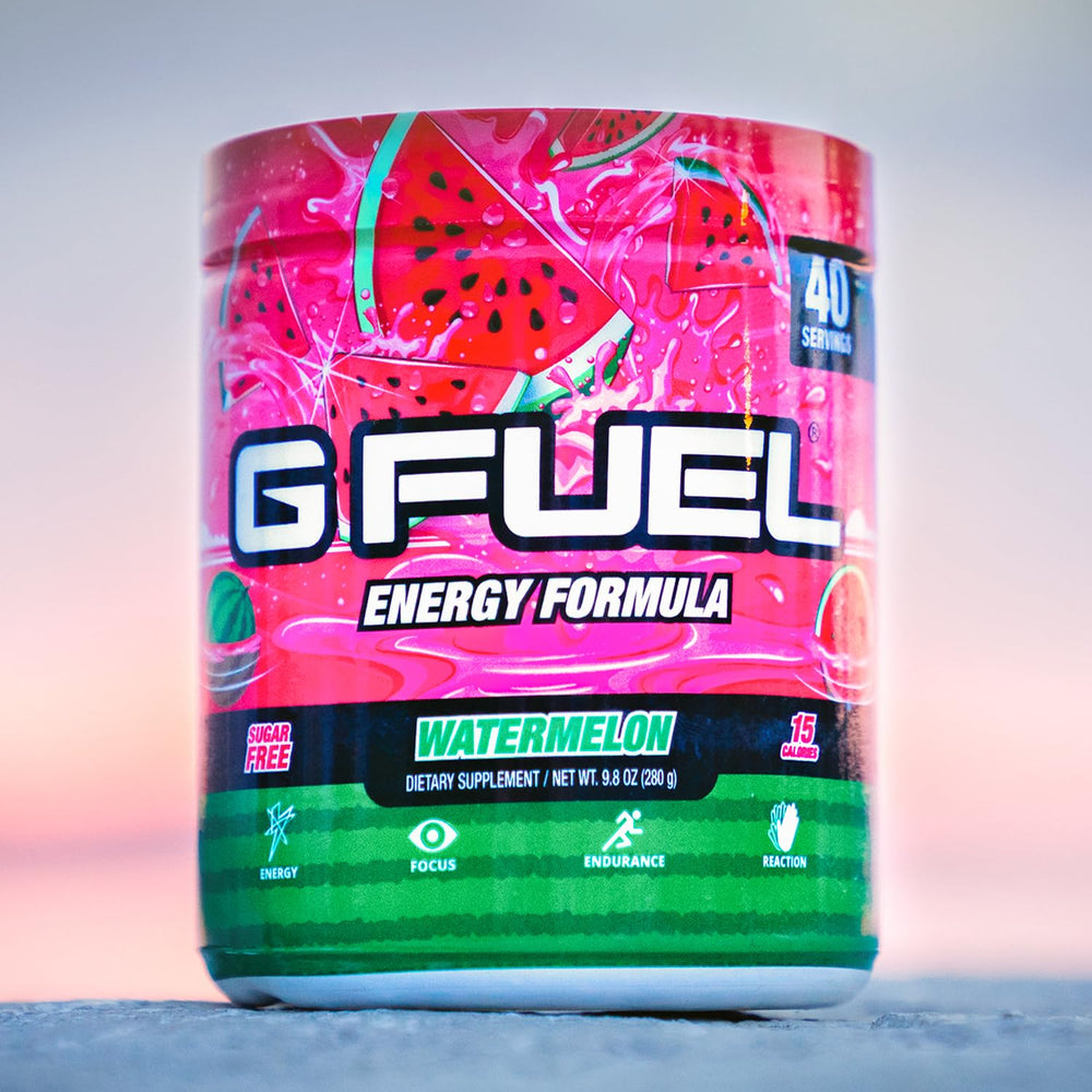G Fuel comparación de tamaño del envase y la cuchara medidora incluida