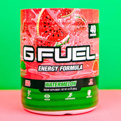 G Fuel vaso con bebida Watermelon preparada para beber, refresca y enfoca