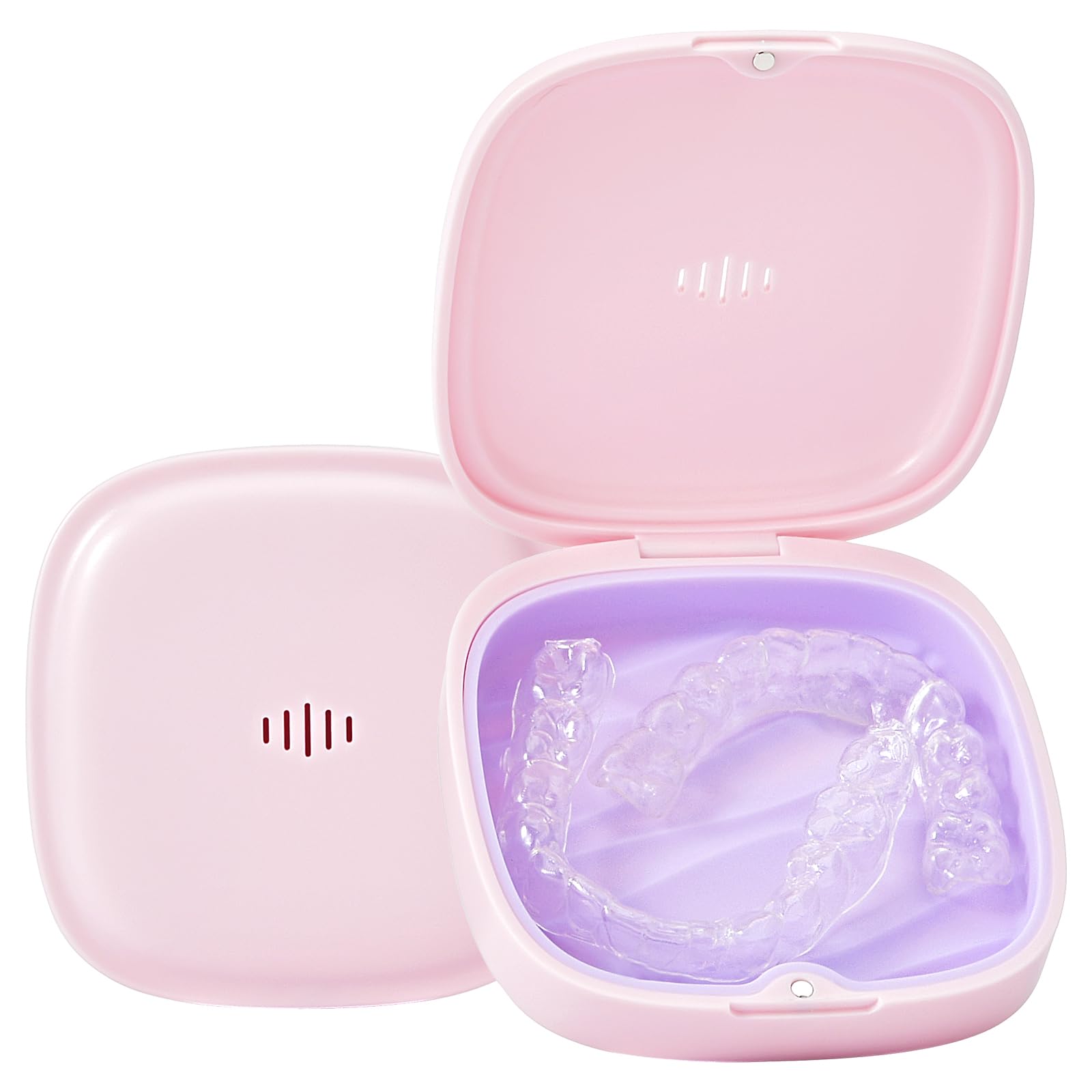 Gaboolo estuche frontal rosa morado mostrando diseño compacto y fácil transporte