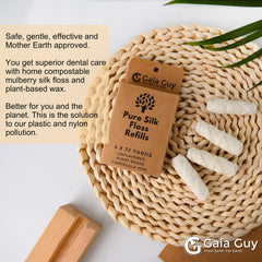 Caja compostable de Gaia Guy mostrando embalaje cero residuos