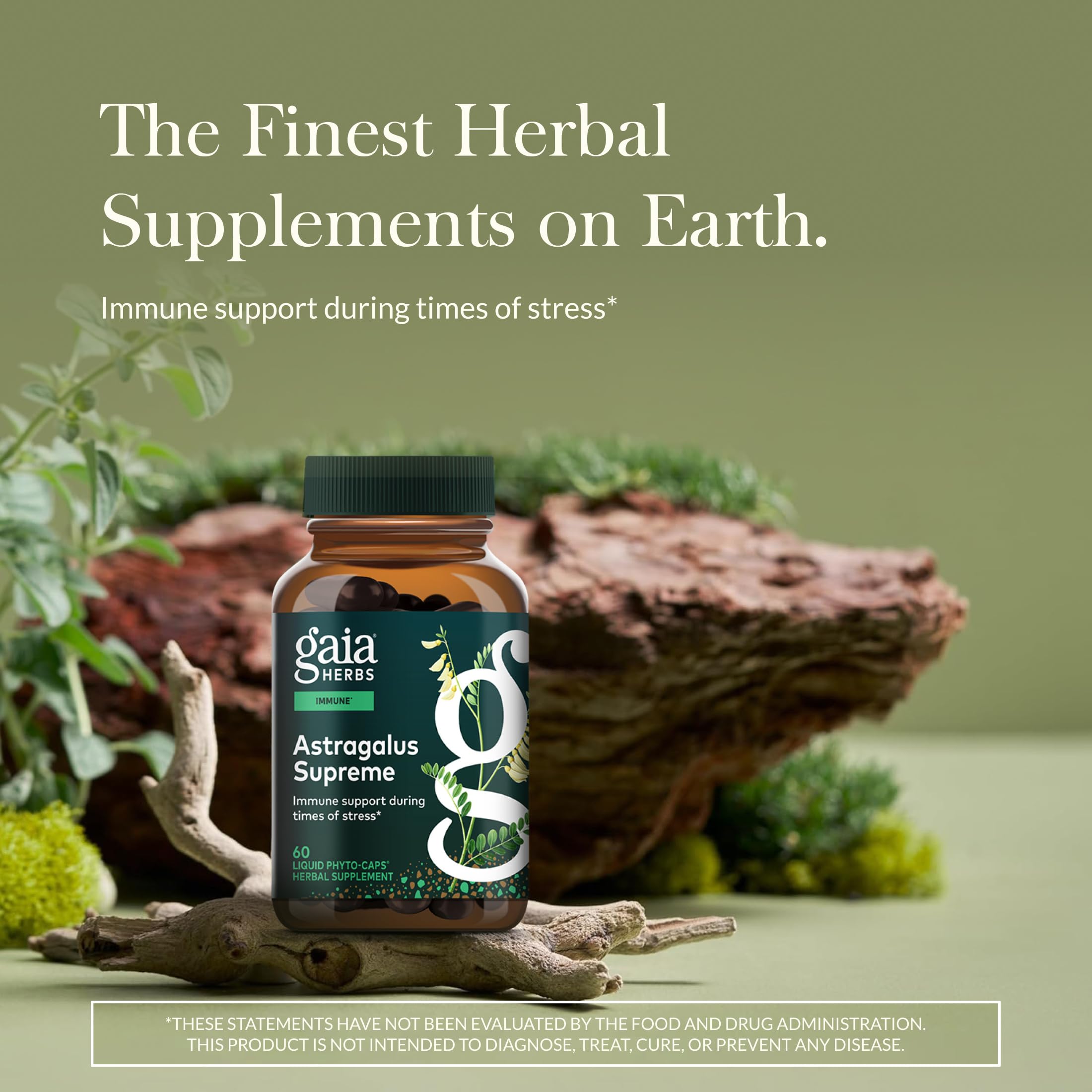 Gaia Herbs detalle de fitocápsula líquida con textura y forma clara