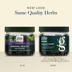 Gaia Herbs bote abierto con cápsulas visibles para uso diario