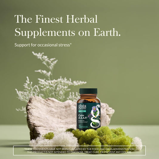 Gaia Herbs detalle de cápsula líquida con acabado brillante para absorción rápida