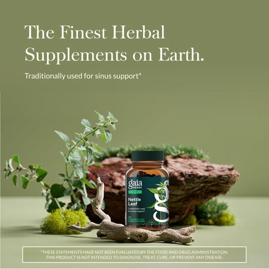 Gaia Herbs cápsula Phyto en primer plano destacando fácil ingestión