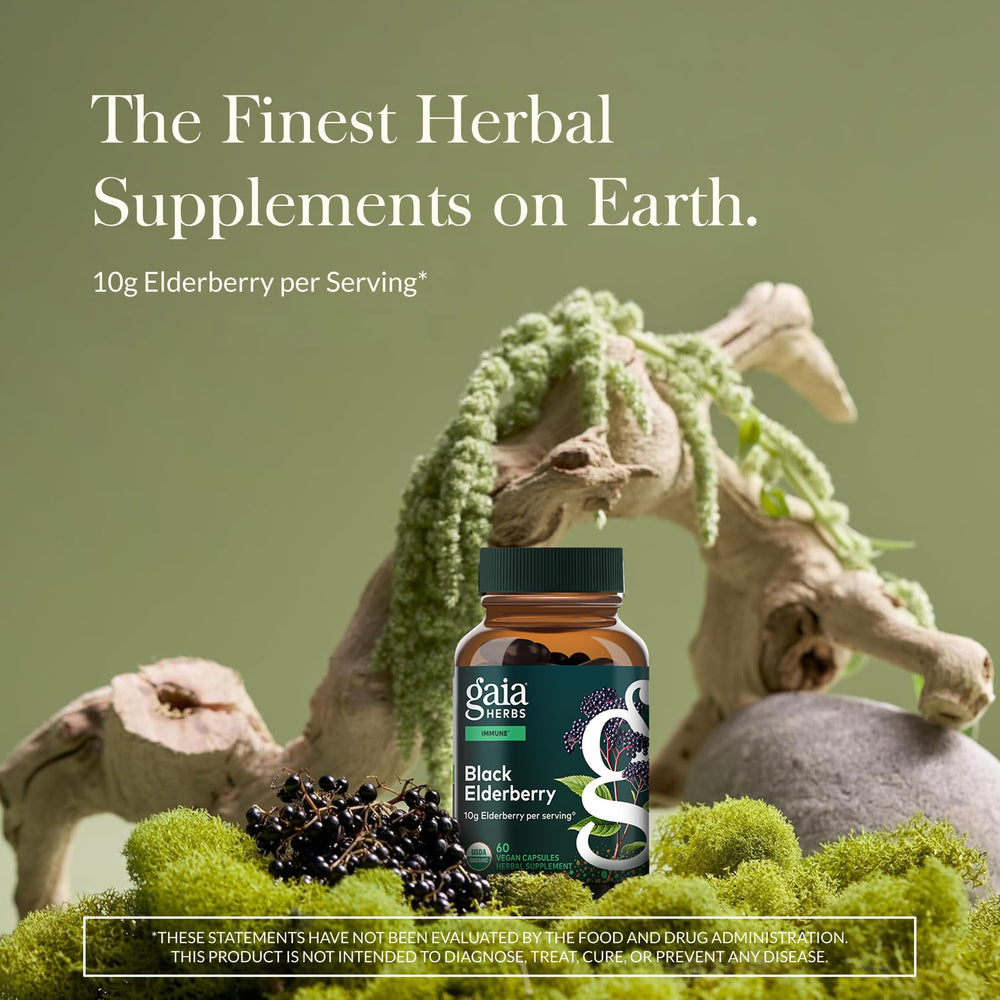 Gaia Herbs etiqueta con lista de ingredientes para verificar calidad