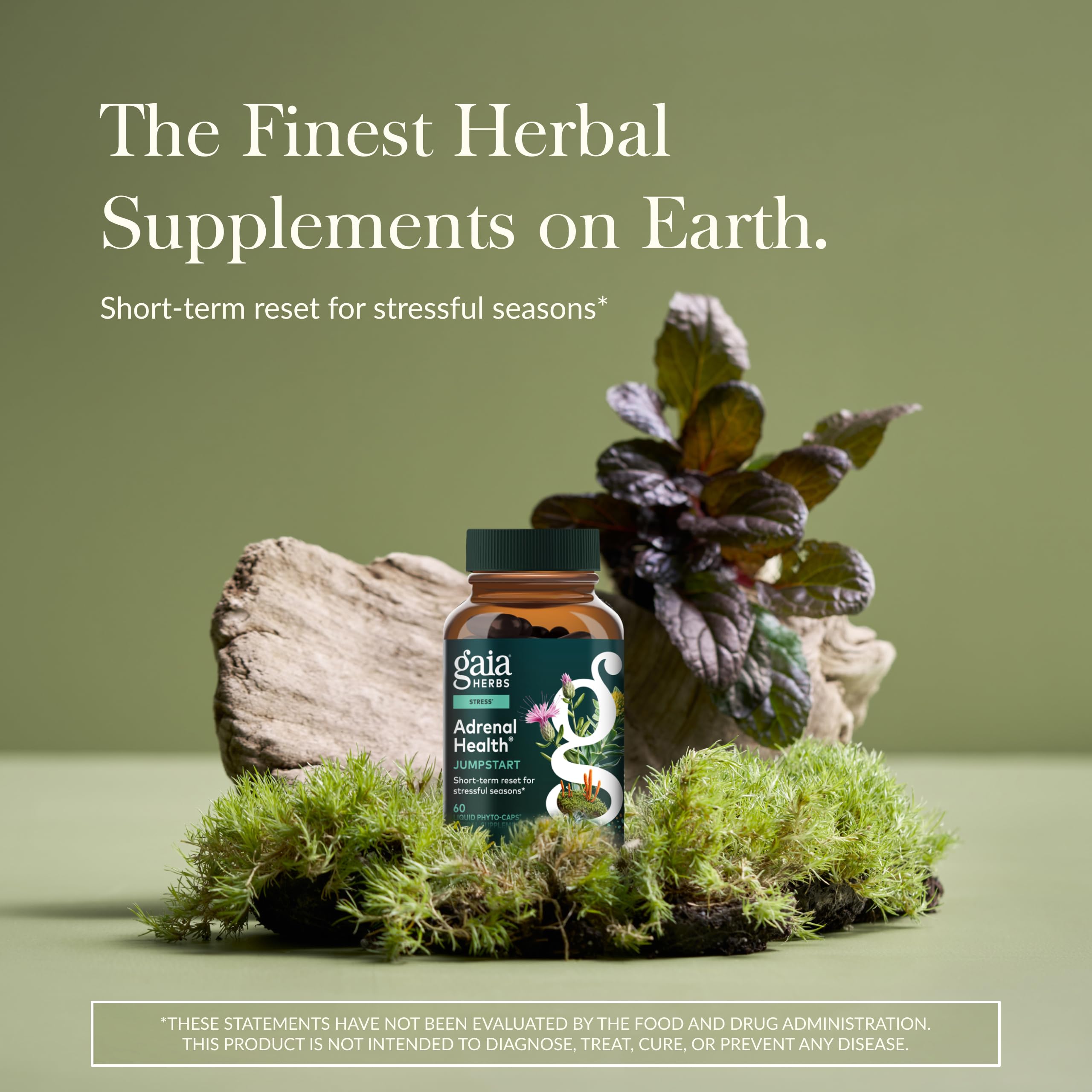 Gaia Herbs etiqueta con lista de ingredientes y beneficios para transparencia
