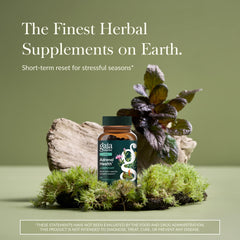 Gaia Herbs etiqueta con lista de ingredientes y beneficios para transparencia