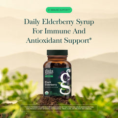 Gaia Herbs etiqueta con información nutricional y confianza en calidad